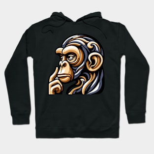 Pop art monkey illustration. cubism illustration of monkey Hoodie